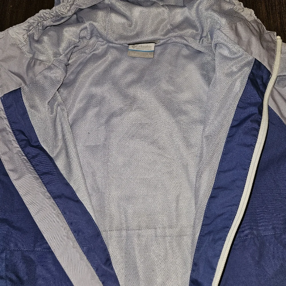 Columbia Girl's Windbreaker SZ L (14/16) Purple & Lavender Zipper Front Long SLV